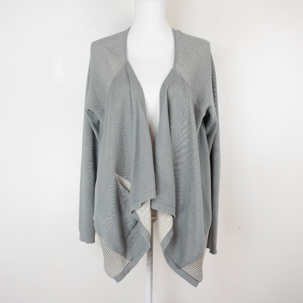 Cabi Open Front Waterfall Cardigan Sage